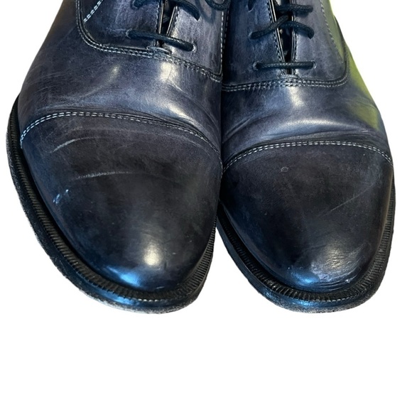 Di Bianco Gallo blue leather lace up derby shoes main image 5
